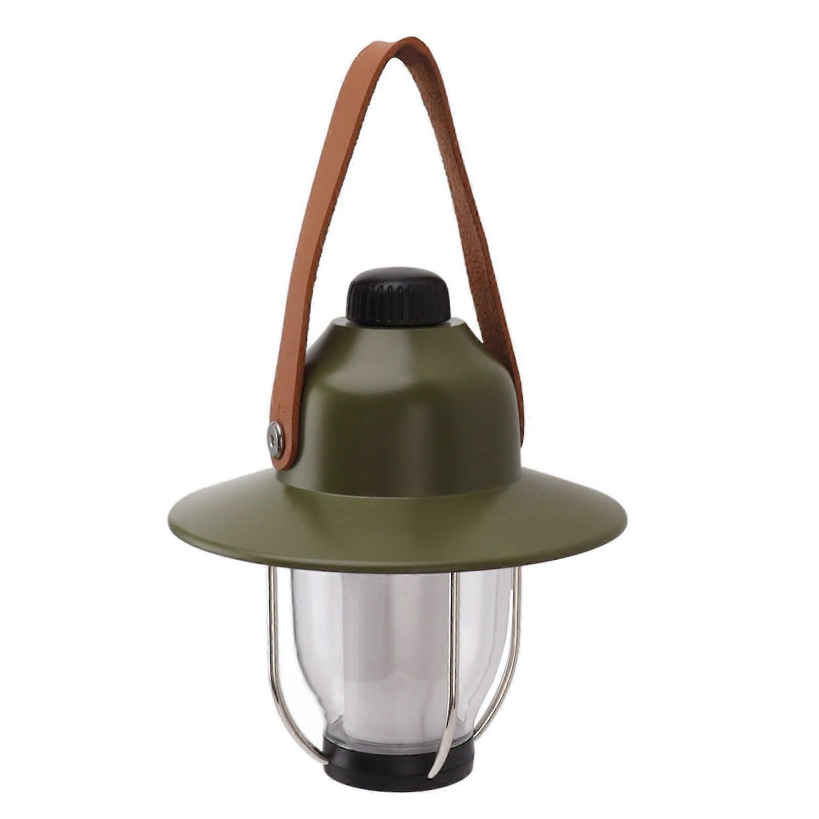 Camping Light USB Rechargeable LED Lantern For Outdoor Use Retro Design Tent Lighting Green