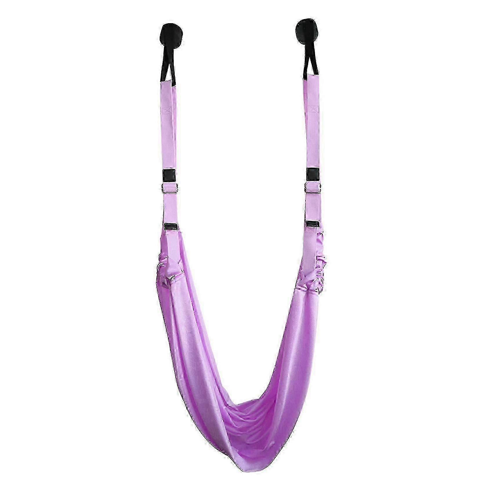 柔軟性と背中の曲がりのためのパープルヨガストレッチストラップ