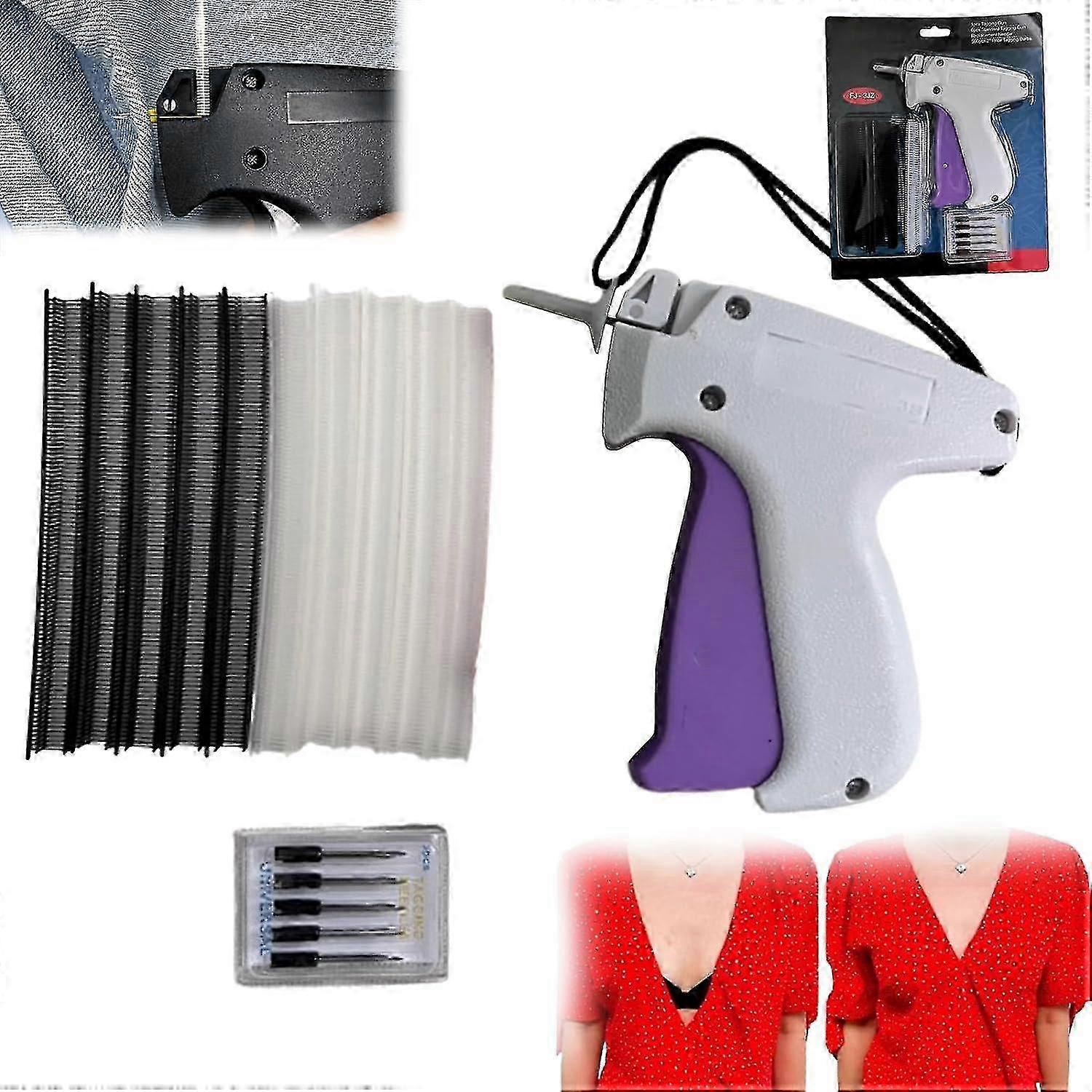 Tagging gun for clothing labels, adjustable stitch length handheld device