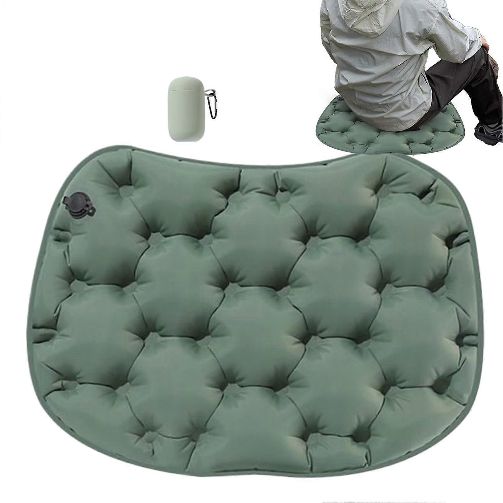 coussin de siège gonflable avec sac de rangement vert olive