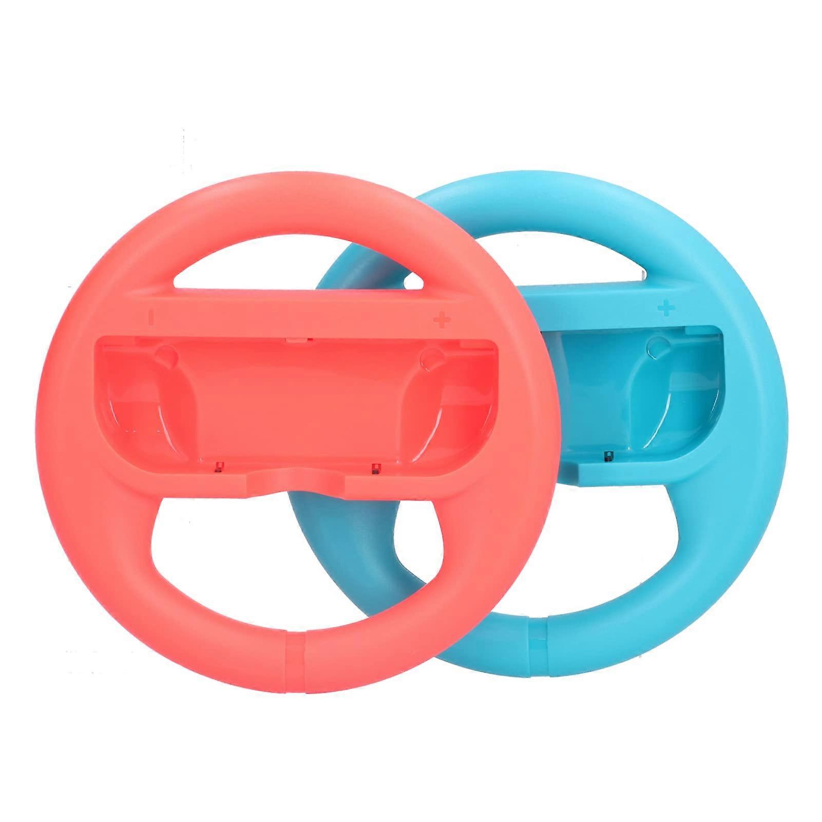 Steering Wheel Controller for Switch, Racing Games Accessories Controller Grip for Gaming, 2 Pack (Red and Blue)
