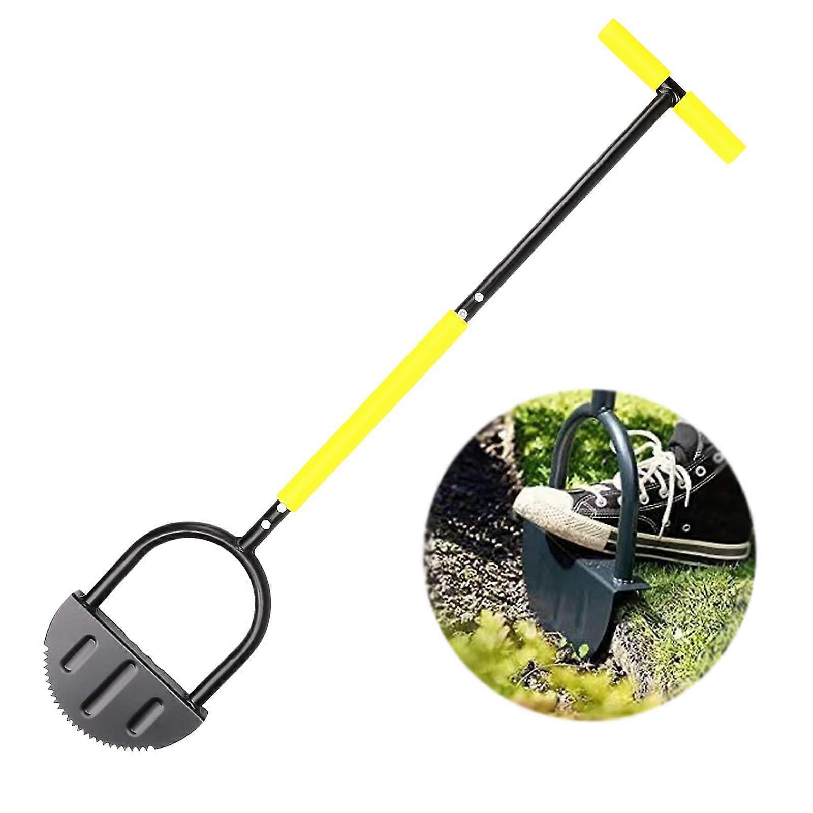 Sawtooth Lawn Edging Cutter 108 cm with T-Handle for Easy Digging, Perfect for Walkways, Flower Beds, and Garden Edges