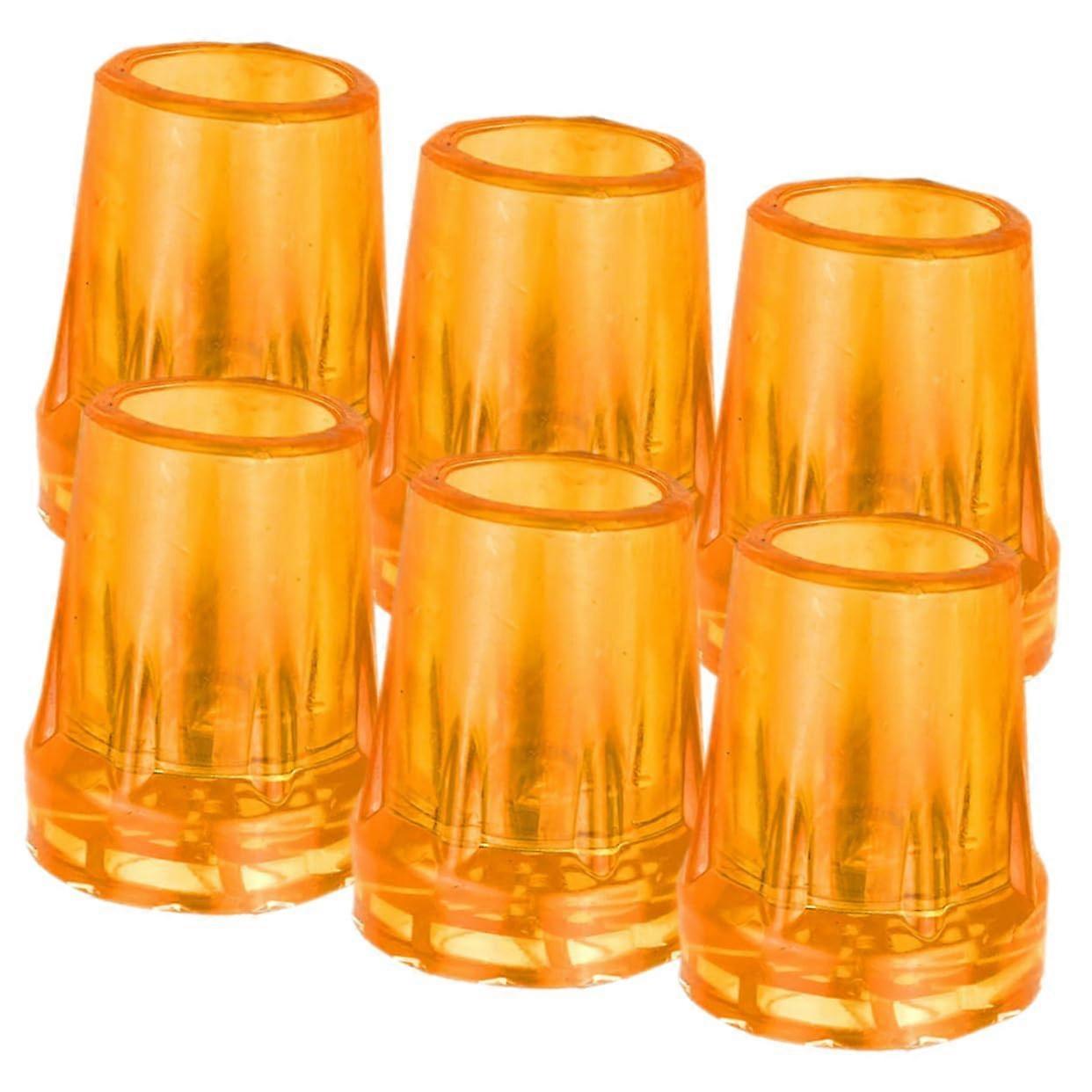 Walking Stick Tips Pack of 6, Durable Non-Slip Rubber Caps for Seniors, Compatible with Walking Aids and Hiking Poles