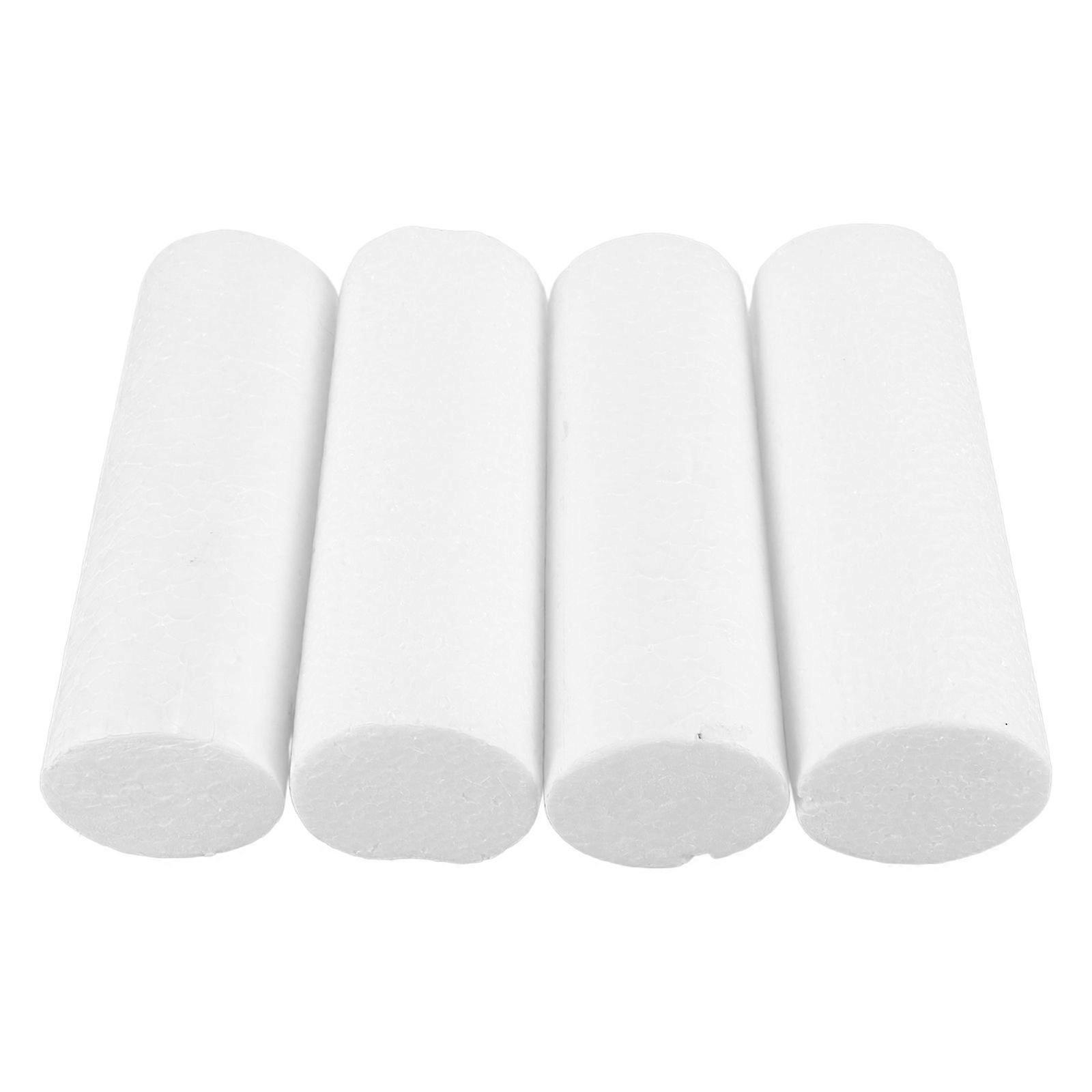 4pcs Foam Cylinders Modeling Polystyrene Cylinders Floral Arrangements Foam Tube White Foam Rods for Modeling DIY Crafts Arts Supplies