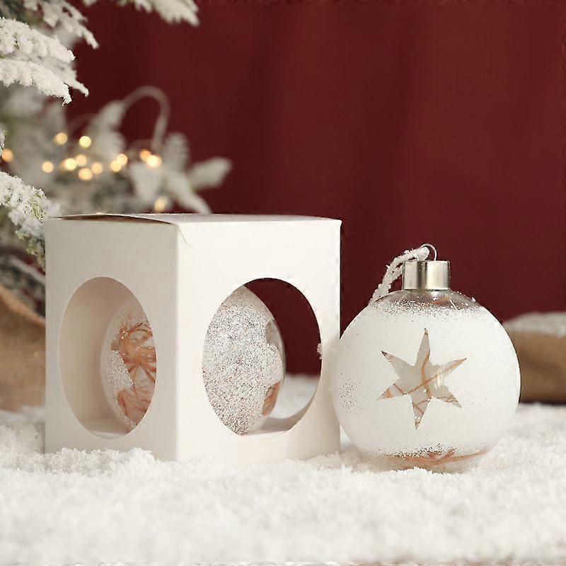 Christmas Glass Ornament - Hanging Ball with Built-in Decorations - Festive Decoration 2PCS
