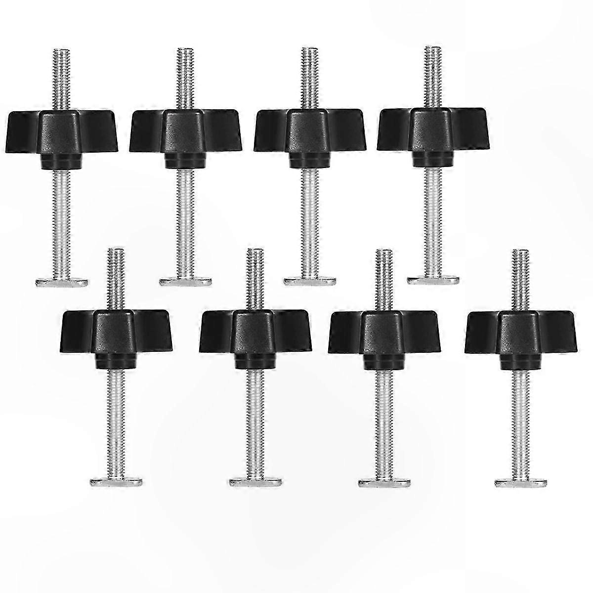 8-Piece T-Bolt Knob Set with Screws and Plastic Nuts for Woodworking Jigs, Compatible with 1/4" and T-Tracks