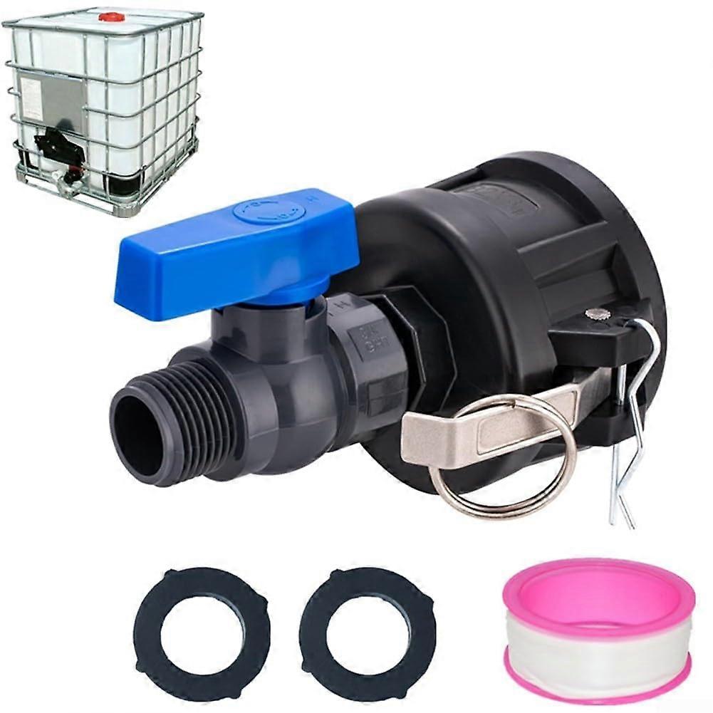 IBC tote adapter with flow rate, 2inch camlock for efficient irrigation, compatible with 275/330gallon IBC tote tanks.