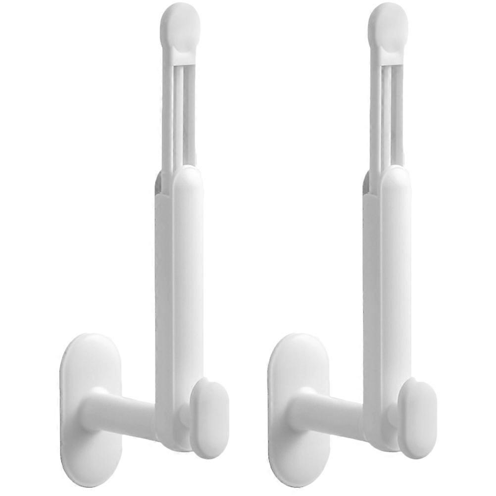 White Adhesive Wall Mount Hairband Holder for Storage Use Adjustable Design 2 Pcs