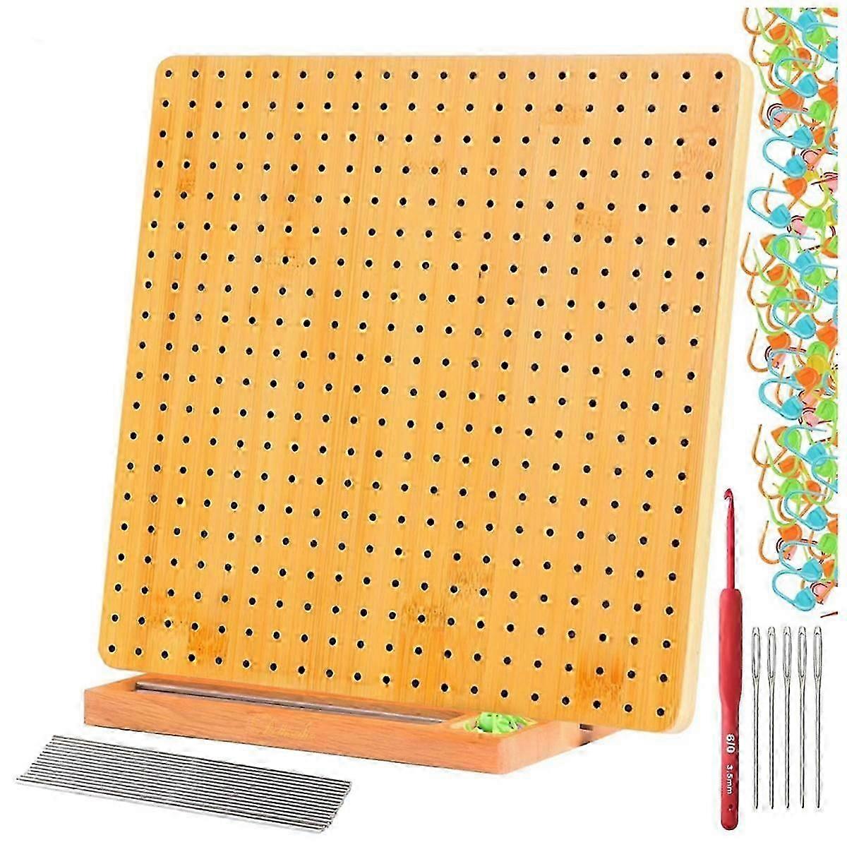 Crochet Blocking Board, Crochet Accessories for Knitting,Square Bamboo Blocking Board for Crocheting, Gifts for Mother B