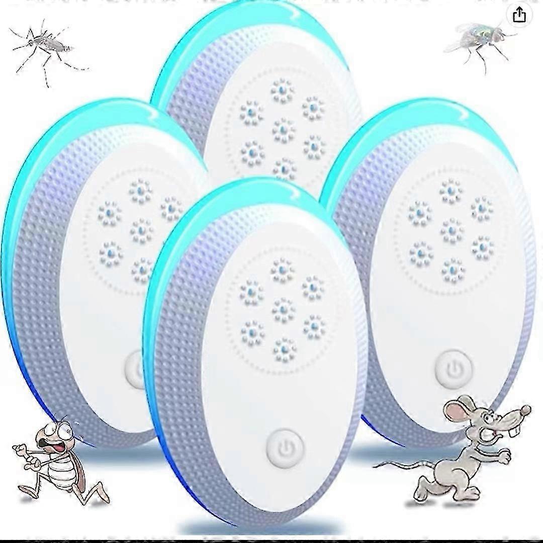 Ultrasonic Mosquito Plug, Ultrasonic Mouse Fly 4 Packs, Effective Mouse Repellent Device for Repelling Rats, 94*63.5mm