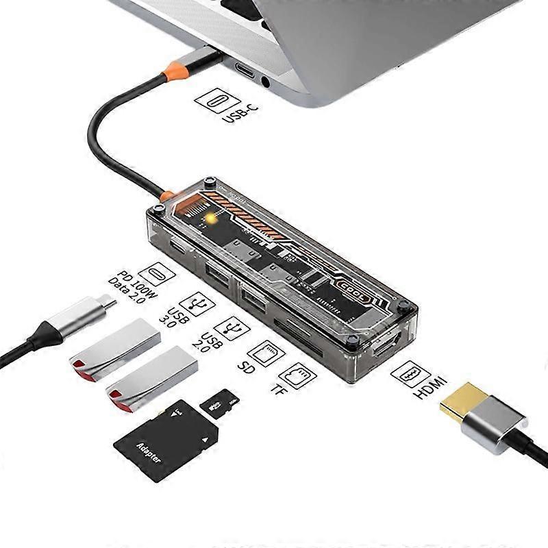 SW6H Type-C Docking Station USB HUB Multi Port Hub Computer Converter
