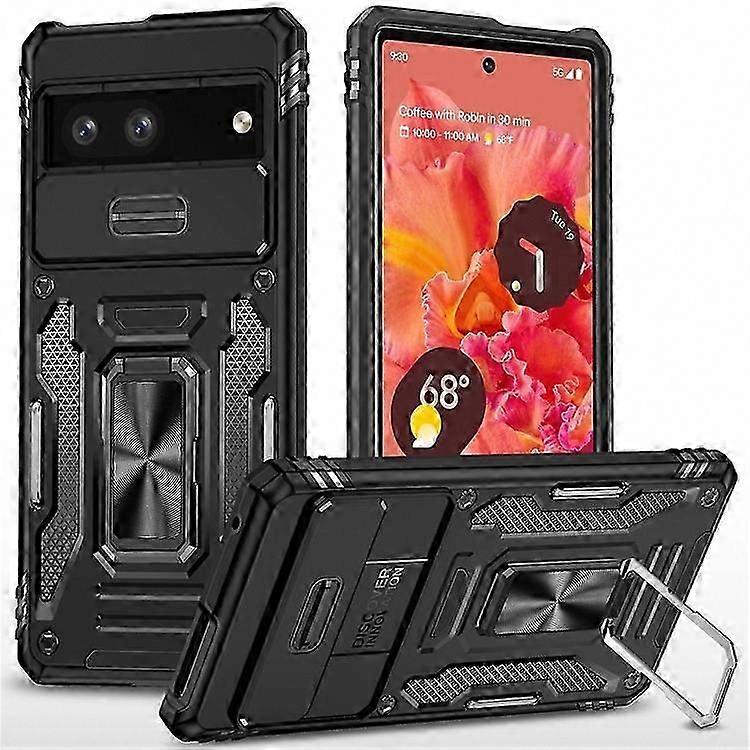 Armor Series Compatible For Google Pixel 9 Case PC+TPU Kickstand Phone Cover with Slide Lens Shield