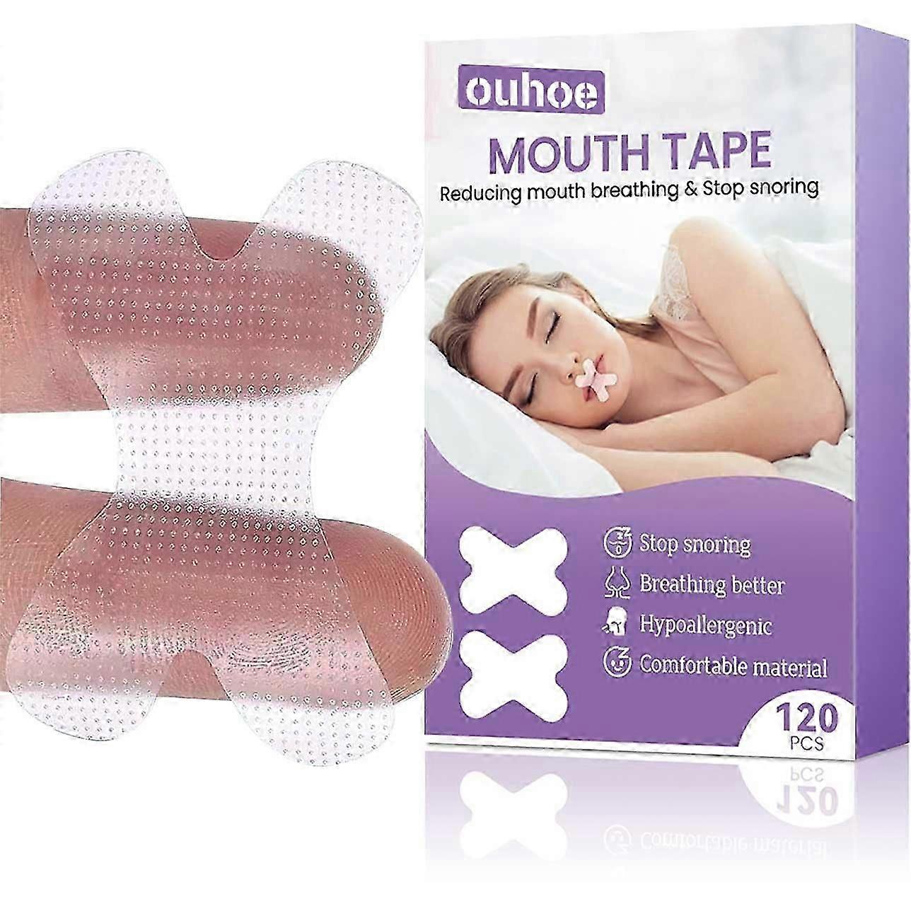 120pcs Sleeping Mouth Plasters,Anti Snoring Sleep Plasters and Mouth Tape, Helps Against Snoring and Developing the Habit of Nasal Breathing