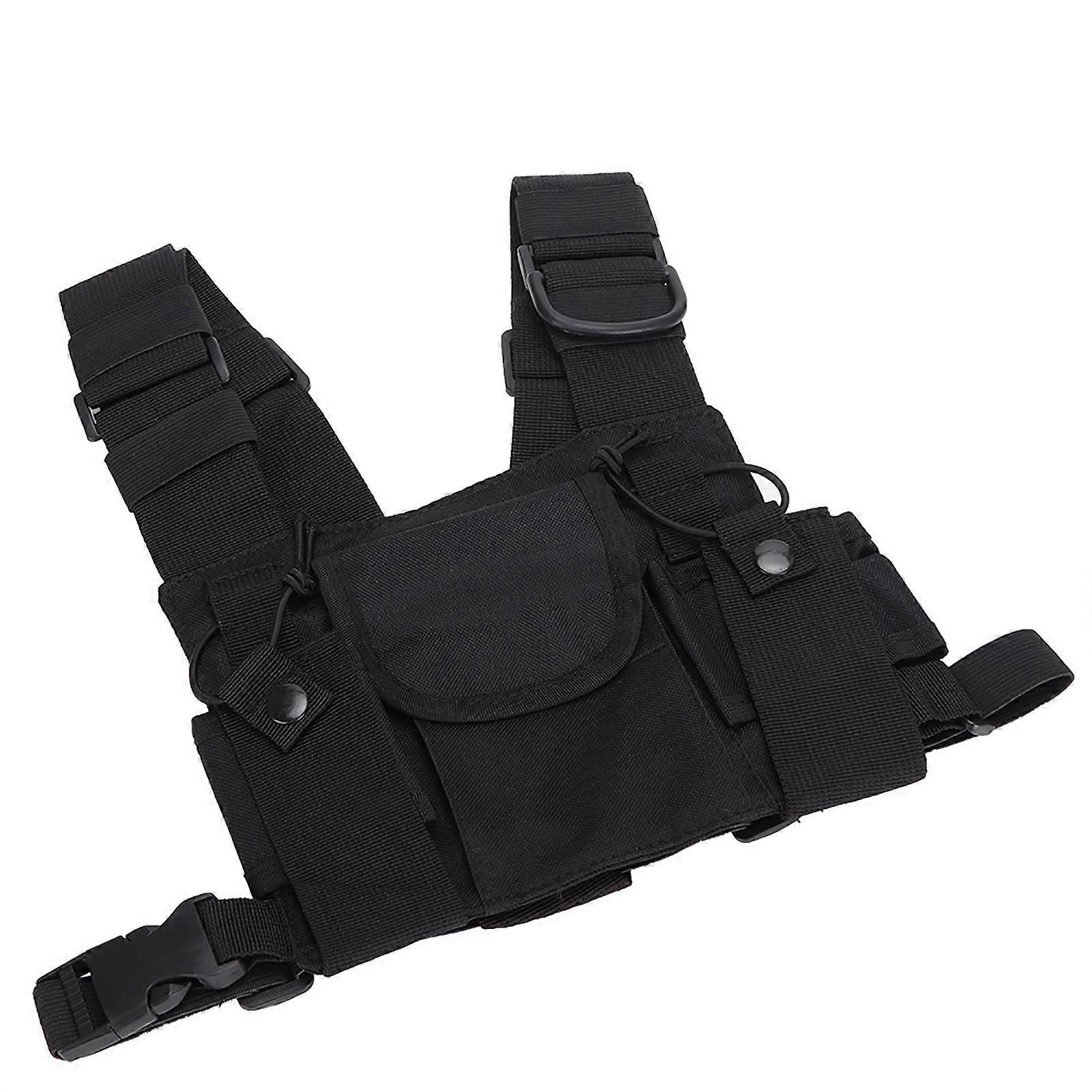 High Quality Walkie talkie Double Chest Harness Front Pack Pouch for Firefighting and Military
