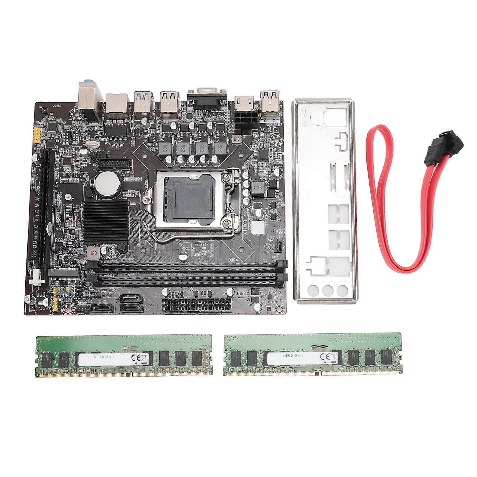 H310 Desktop Computer Motherboard M.2 Interface PCIe X16 Gen 3.0 Slot with 2pcs DDR4 2133HMz Memory Module Set