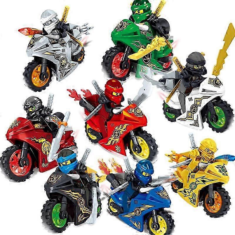 8pcs/set Phantom Ninja Motorcycle Figures Sets Toys