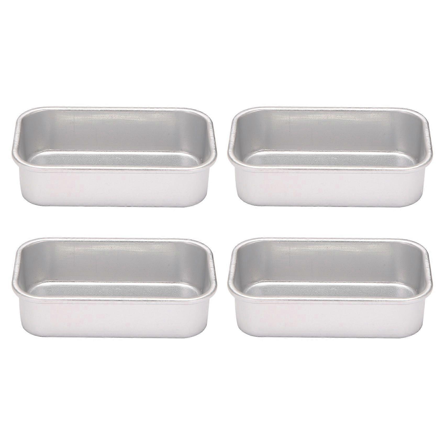 4Pcs Aluminum Alloy Loaf Tin Rectangular Non-Stick Bread Mould Bread Loaf Pans Baking Tools Kitchen