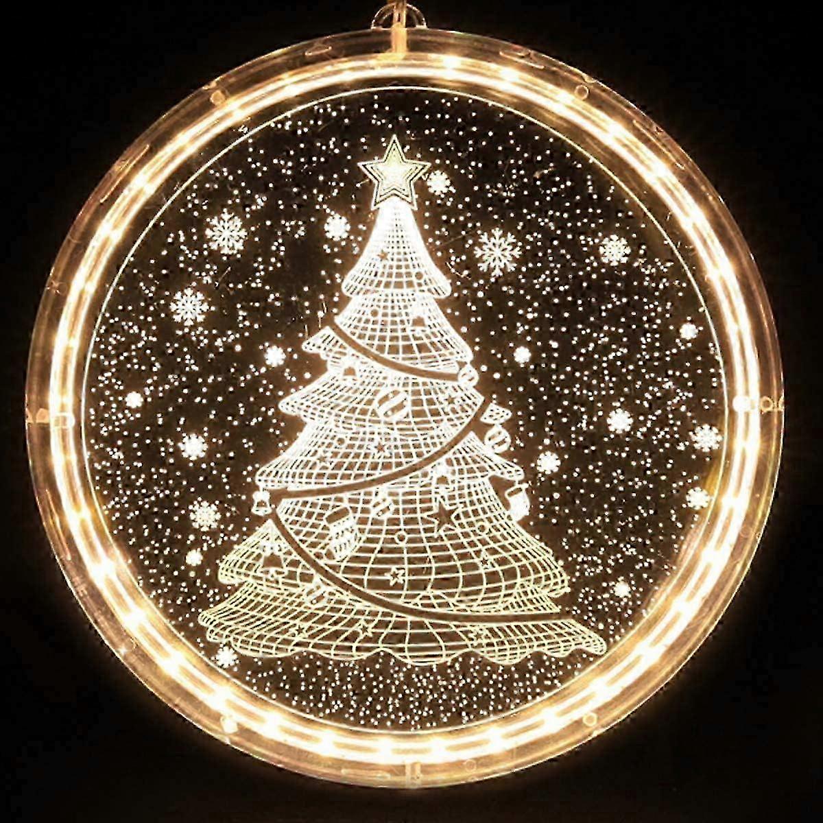 Battery 3D Christmas String Lights, Hanging Warm White Wall Window Bedroom Decor