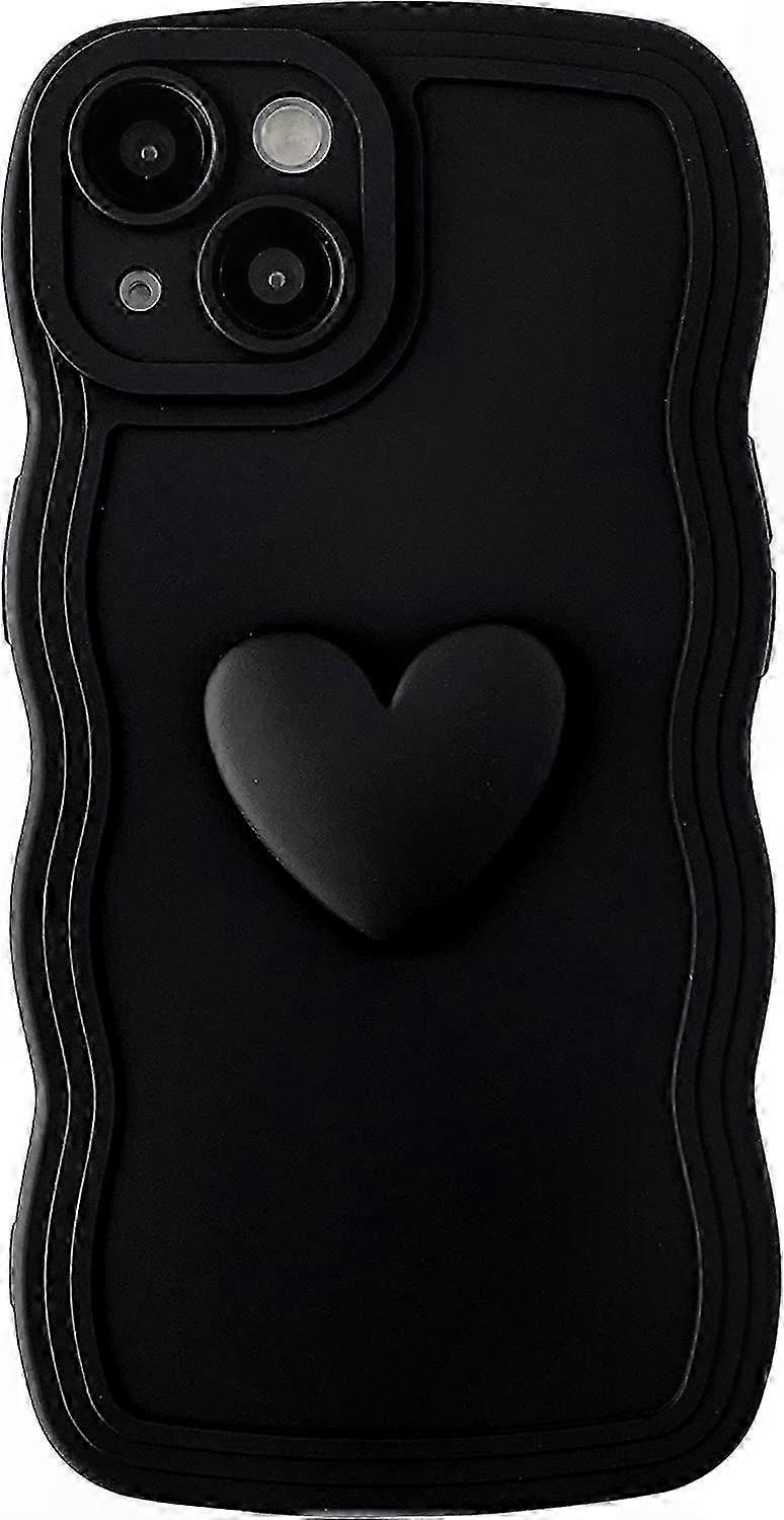 Soft 3D Heart Wave Frame Case Compatible with 13, Black