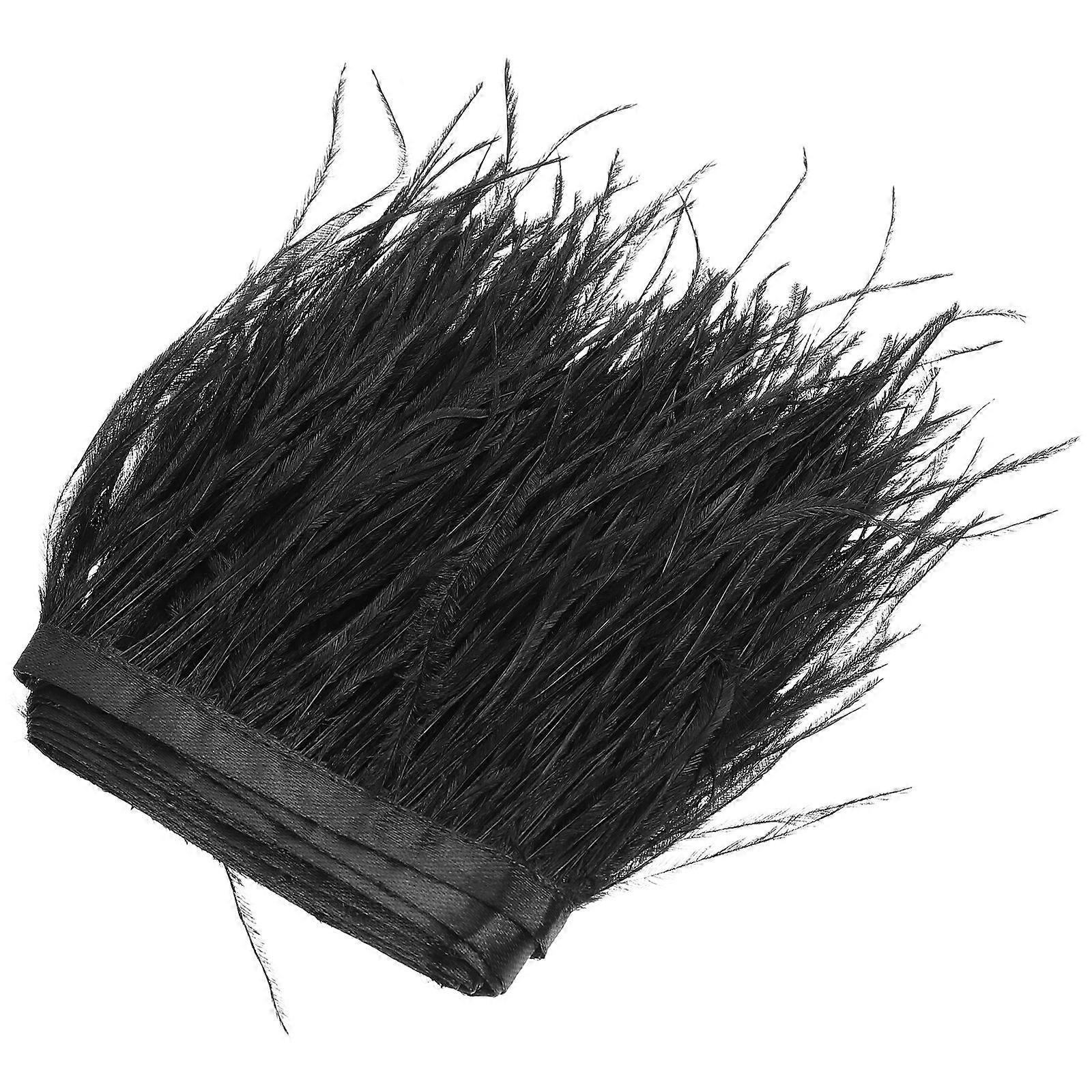 Ostrich Plume Black Clothes Making Material for DIY Clothes Accessories