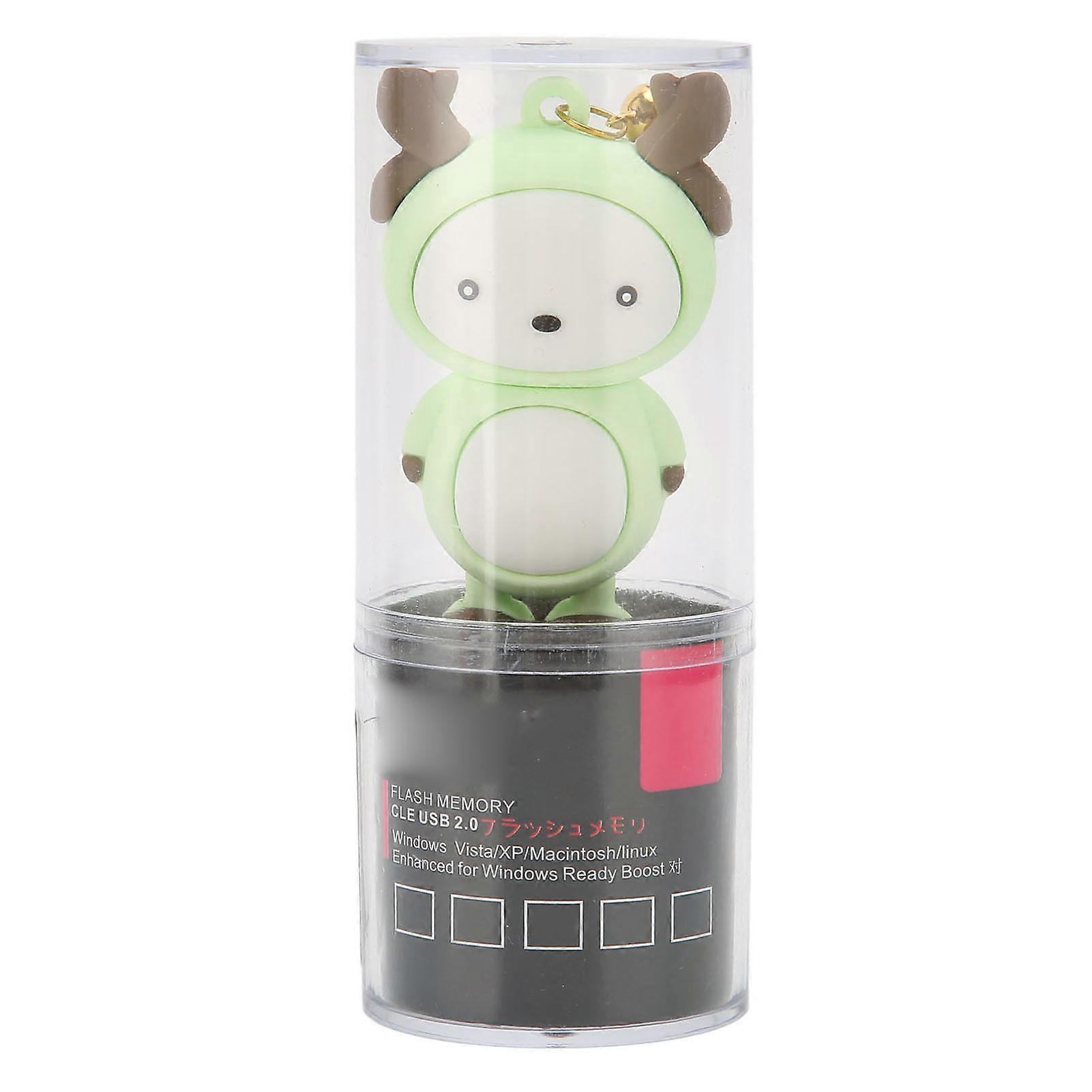 32GB Light Green USB 2.0 Vibration Resistant Cartoon U Disk