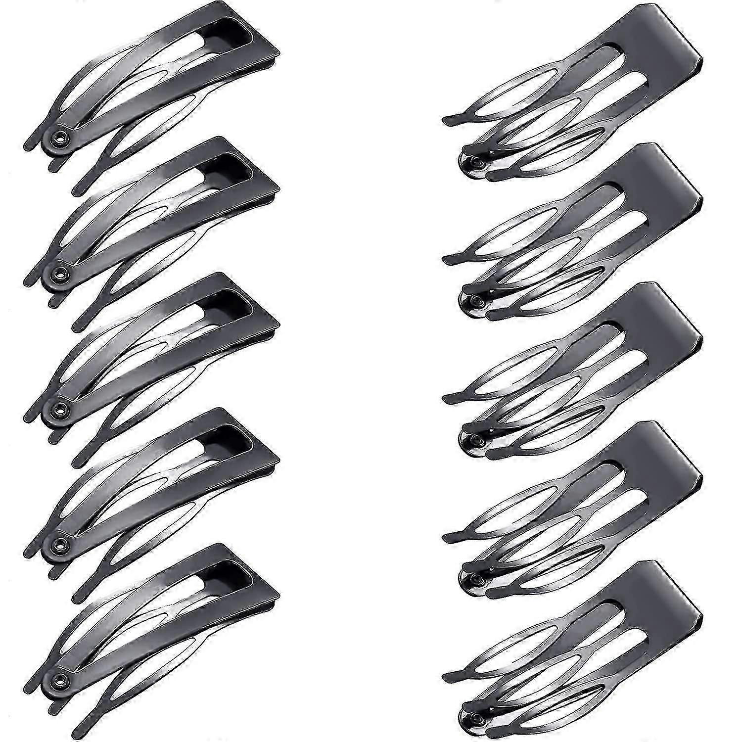 24 قطعة مشابك شعر مزدوجة القبضة مشابك شعر معدنية مفاجئة مشابك شعر لصنع الشعر ، مستلزمات الصالون (أسود حديدي) - جيد