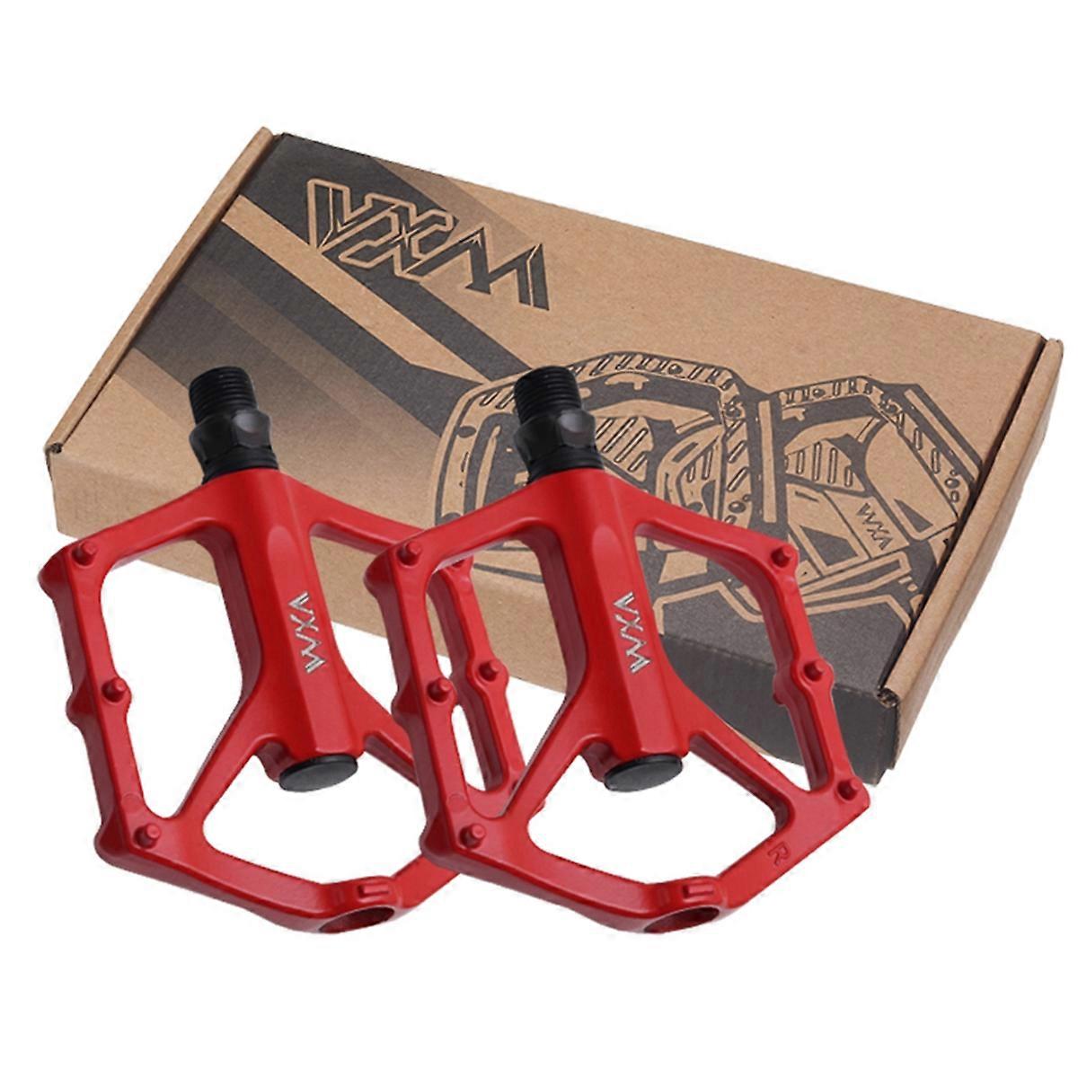 2pcs Bicycle Pedals Ultralight BMX Road Bike Pedals Non-Slip Aluminum Alloy Cycling Parts Red