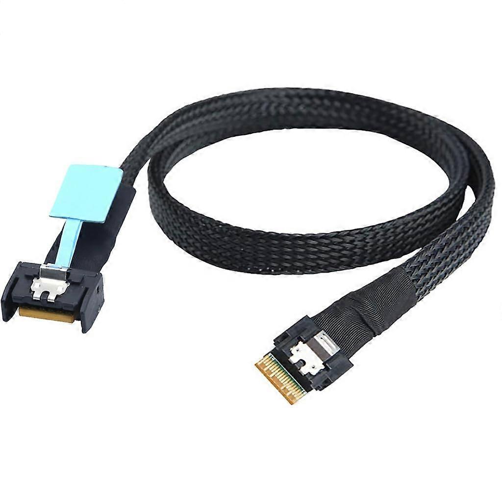 Gen5 MCIO Slimline SFF8654 4i to SFF8654 4i Server Data Connection Cable PCIe 4.0/5.0 Speed 50 Cm Length