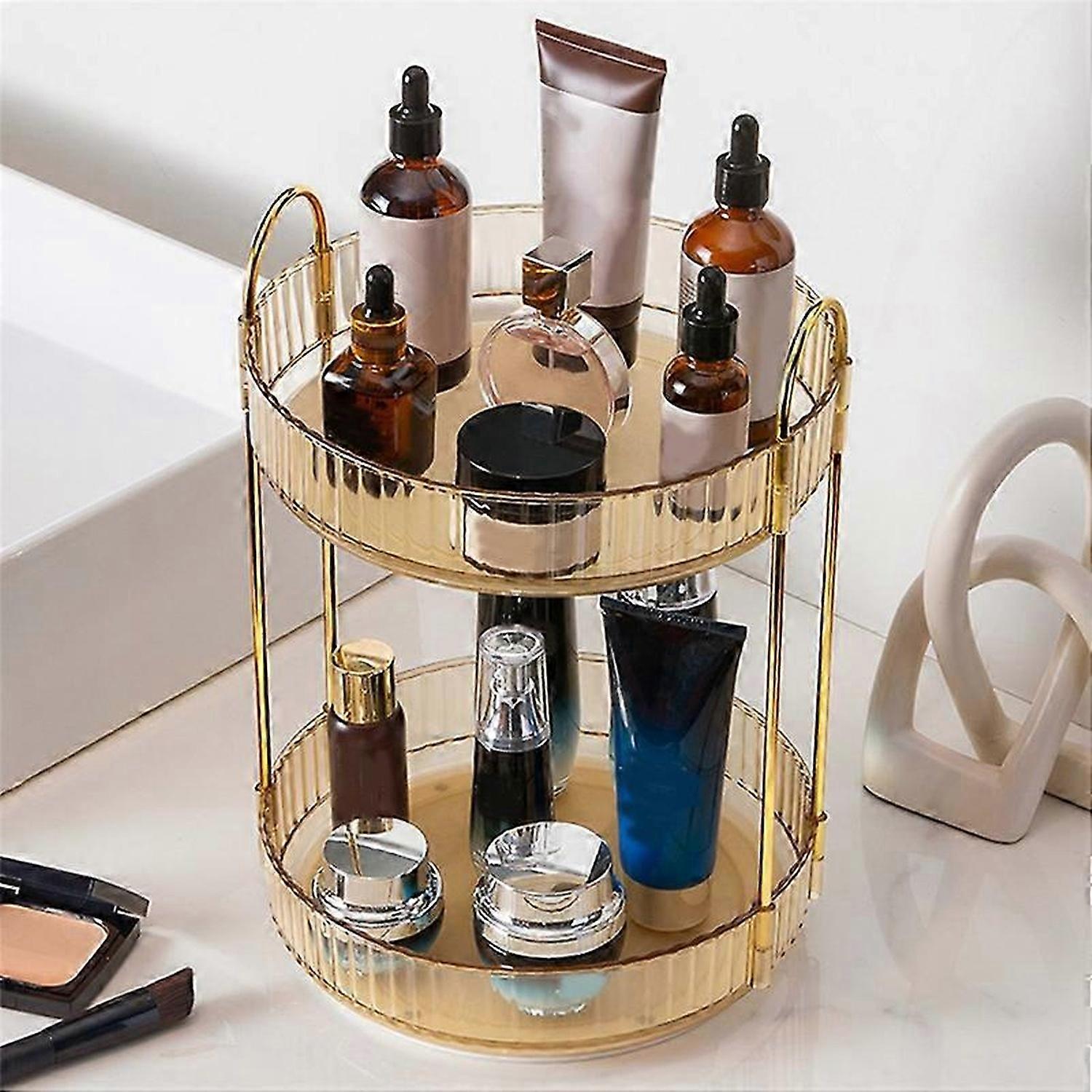 Rotating for Vanity Make Up Storage Skin Care Shelf Dresser Storage A