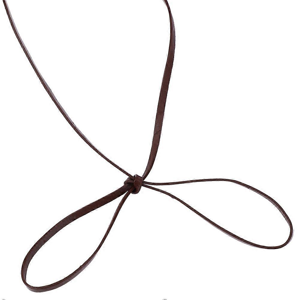 100m Deep Coffee Flat Leather Cord 3mm Wide 1mm Thick