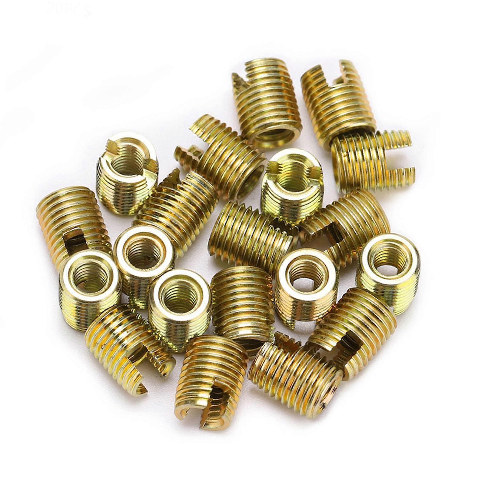 Lot de 20 inserts filetés autotaraudeurs en acier au carbone 302 (intérieur M2 x 0,4, extérieur M4,5 x 0,5)