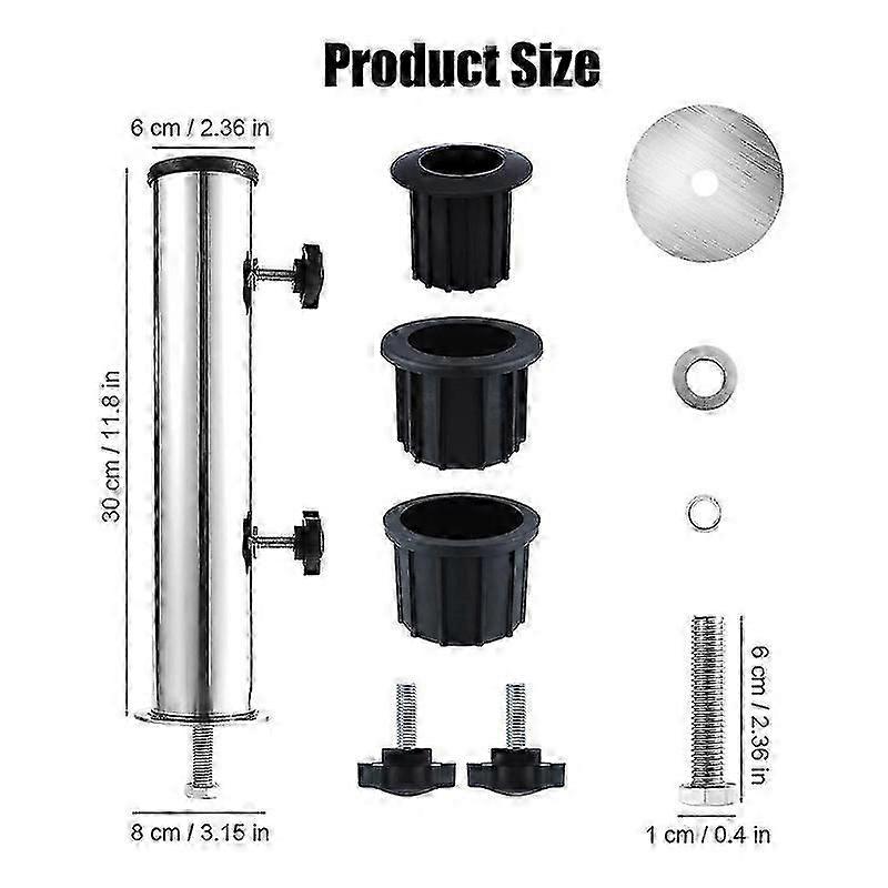 مجموعة حامل أنبوبي لحامل عمود المظلة، حامل قاعدة مظلة خارجية، غلاف أنبوبي، للحدائق الخارجية
