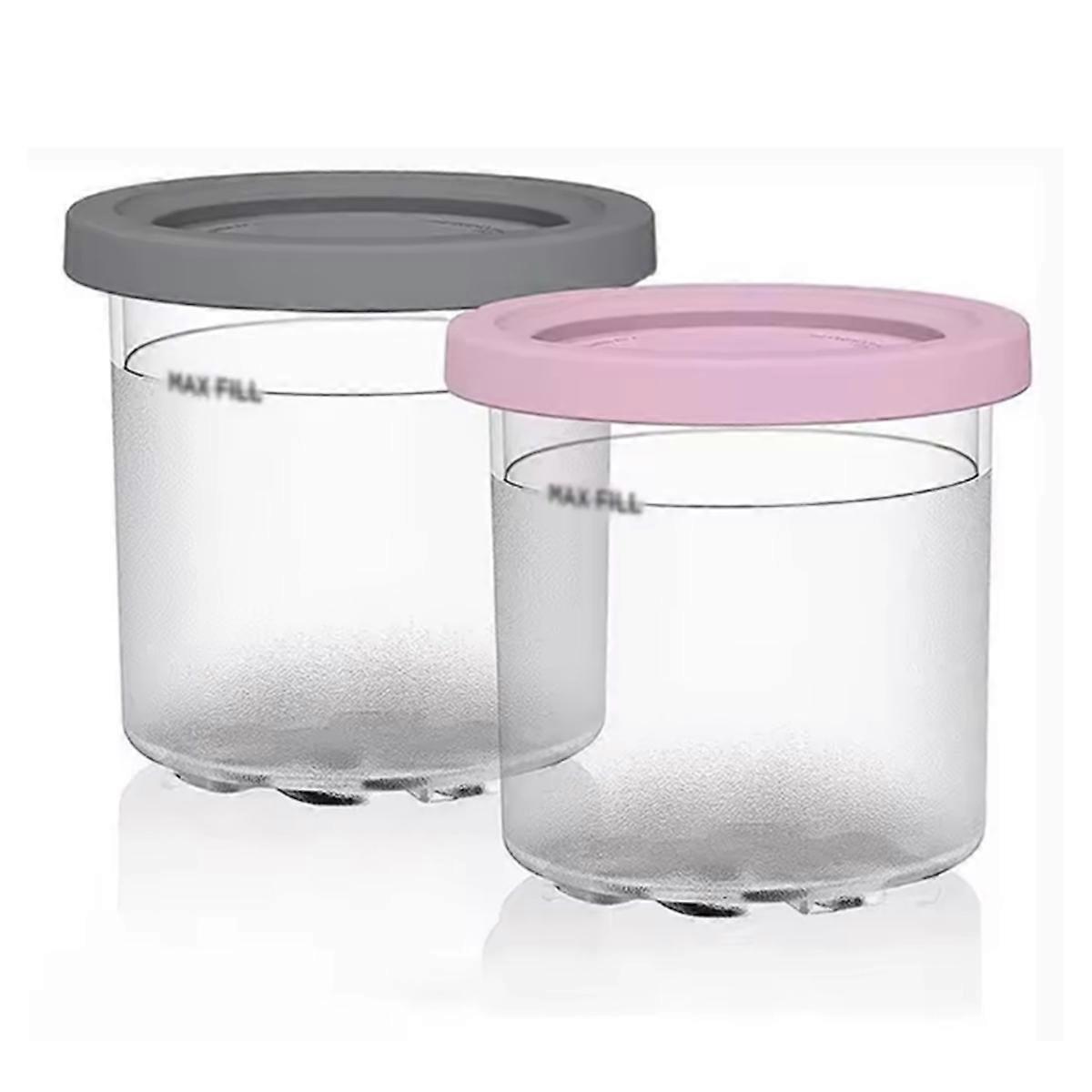2Pcs Ice Cream Pints Cups for CREAMI NC300s Series Ice Cream Maker Replacements Storage Jar with Sealing Lids