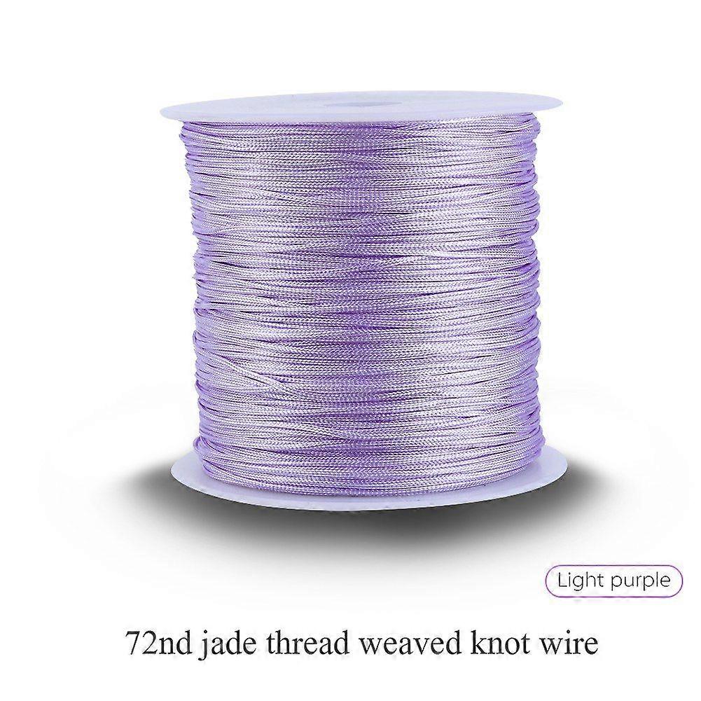 100M x 0.8mm Nylon Chinese Knot Cord Rattail Macrame Shamballa Thread String Light Purple