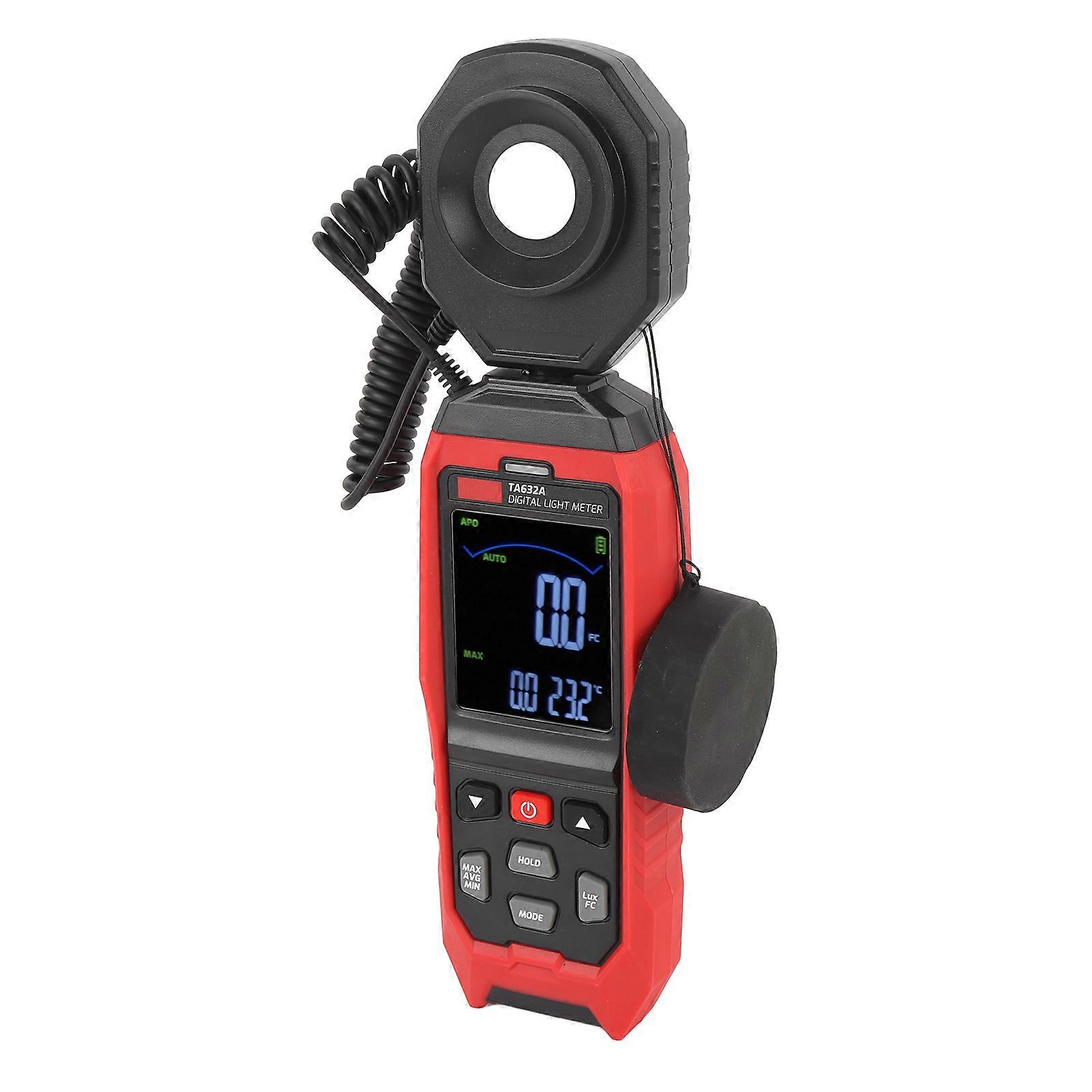 Digital Light Meter 200000 Lux Range with 360° Rotatable Probe