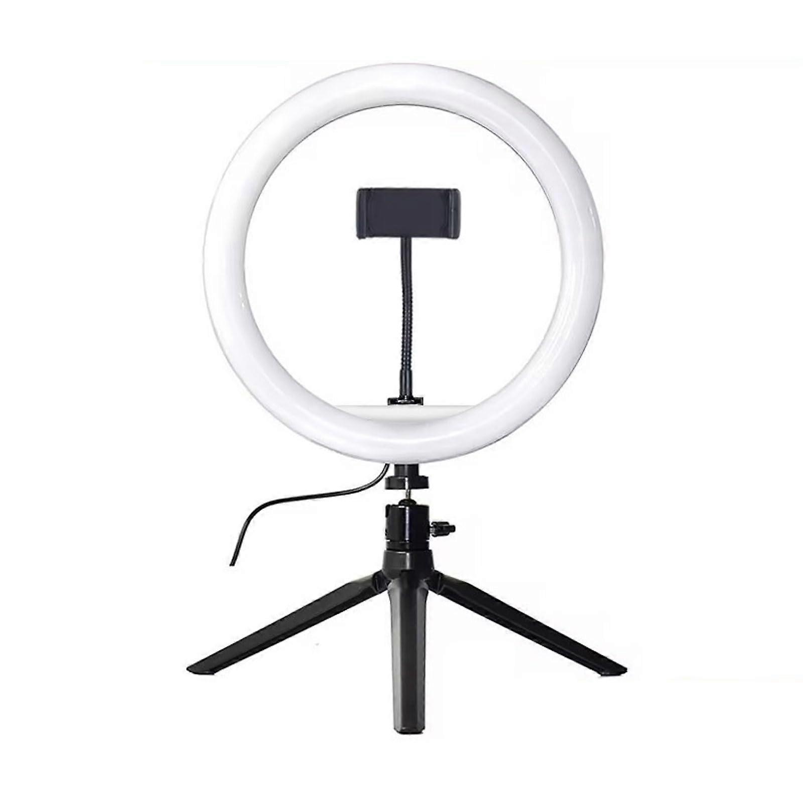 Dimmable Ring Light USB Desktop With Tripod Stand 360 Degree 10Inch Black Rechargeable USB For Video Photography