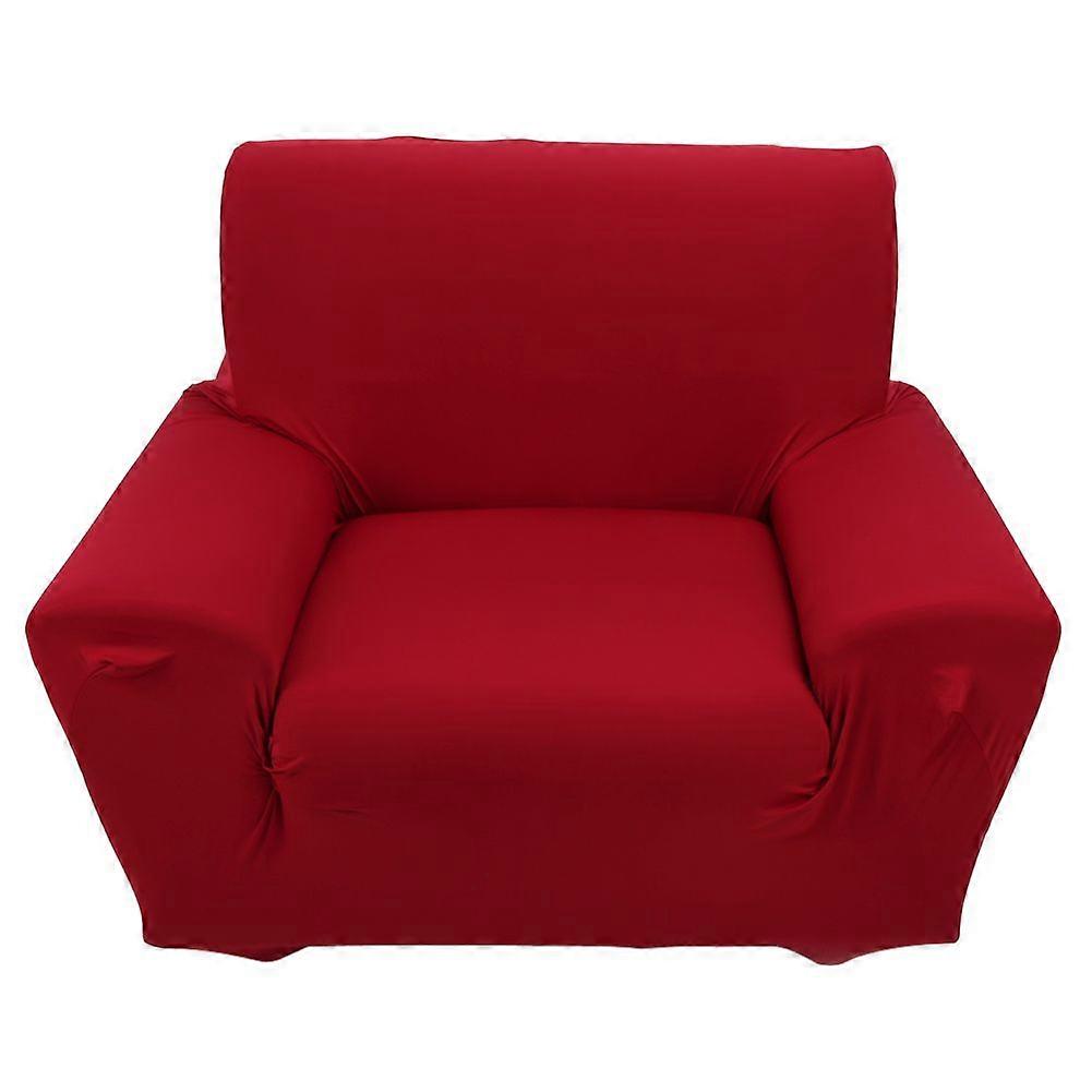 1 Seater Solid Color Stretch Elastic Flexible Sofa Couch Cover Protector Burgundy