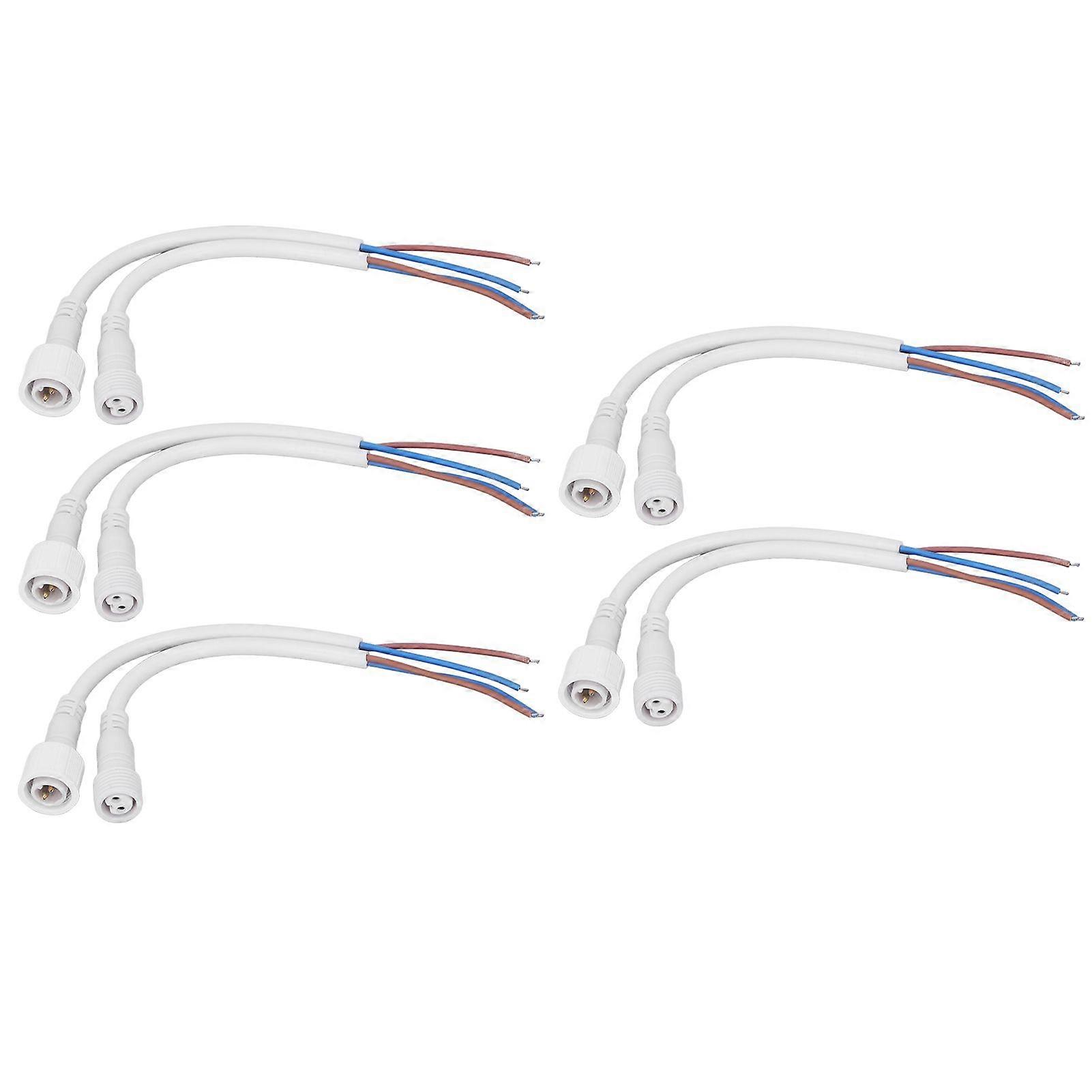 5 Sets 2 Pin Electrical Connector Waterproof Male and Female Plug Quick Connect Plug Cable Kit