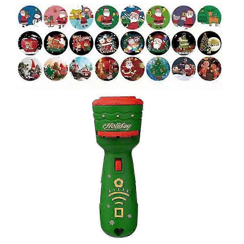 Xmas Kids Toys Christmas Pattern Slide Projector Torch Projector Flashlight 24 Pictures