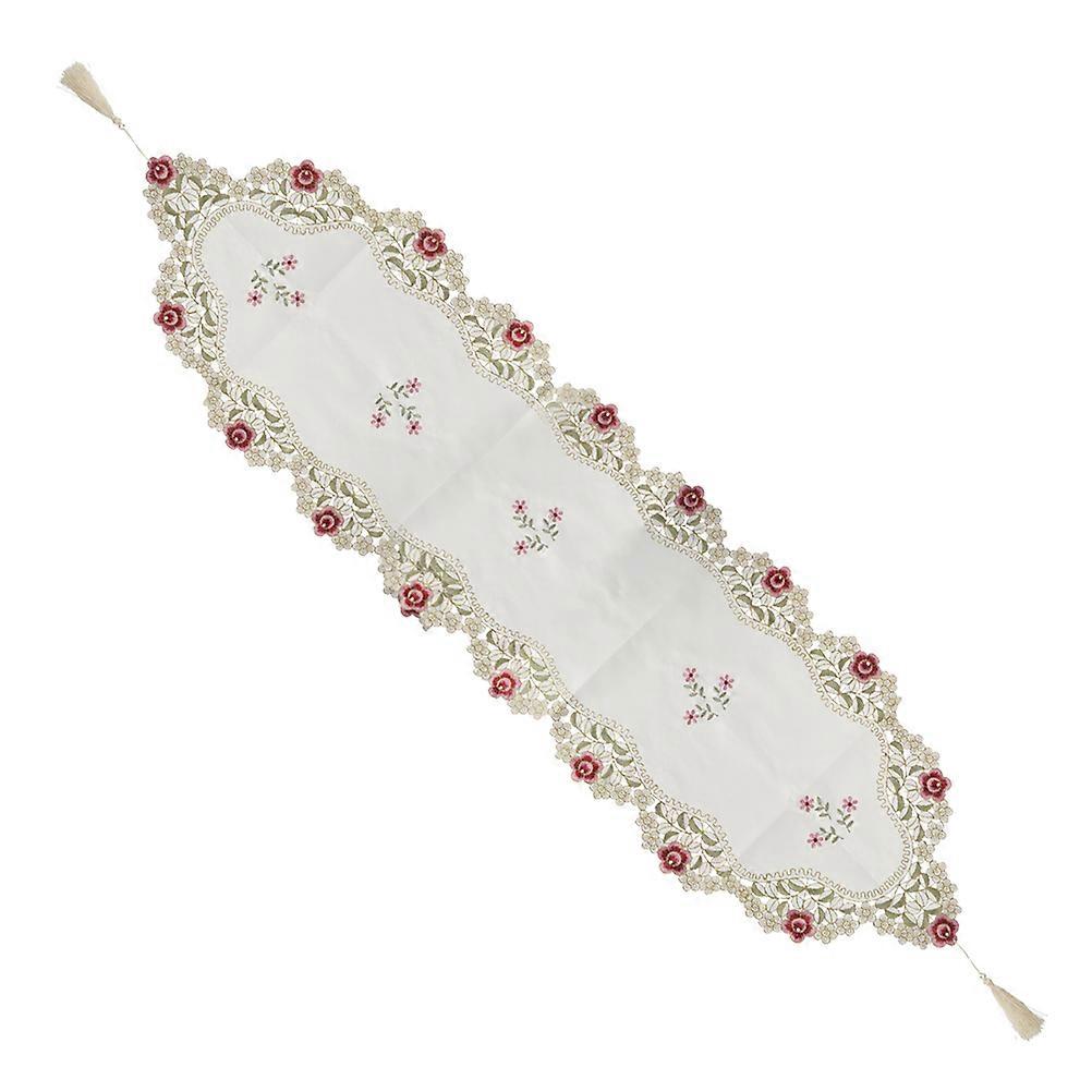Table Runner for Table Decoration Embroidered Floral Washable