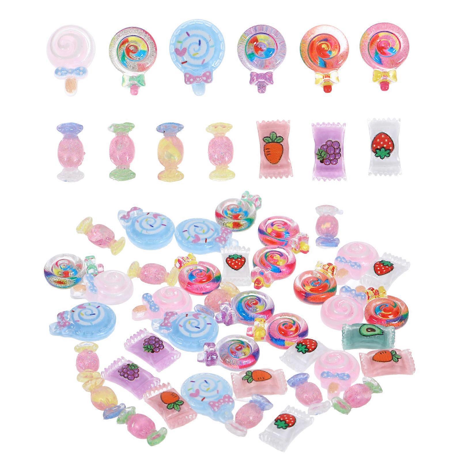 Decorative Nail Charms Manicure Nail Charms for Parties Resin Multi Color Charm Set 40Pcs