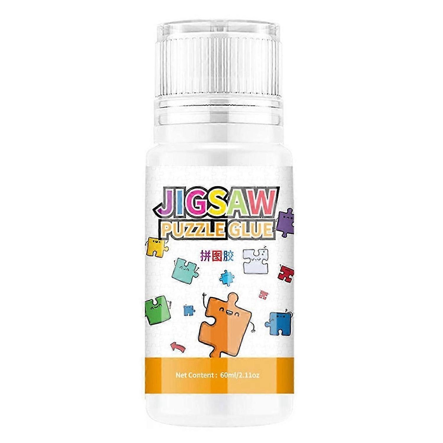 60ML Jigsaw Glue with Sponge Head, Non-&Quick Dry Puzzle Sealer