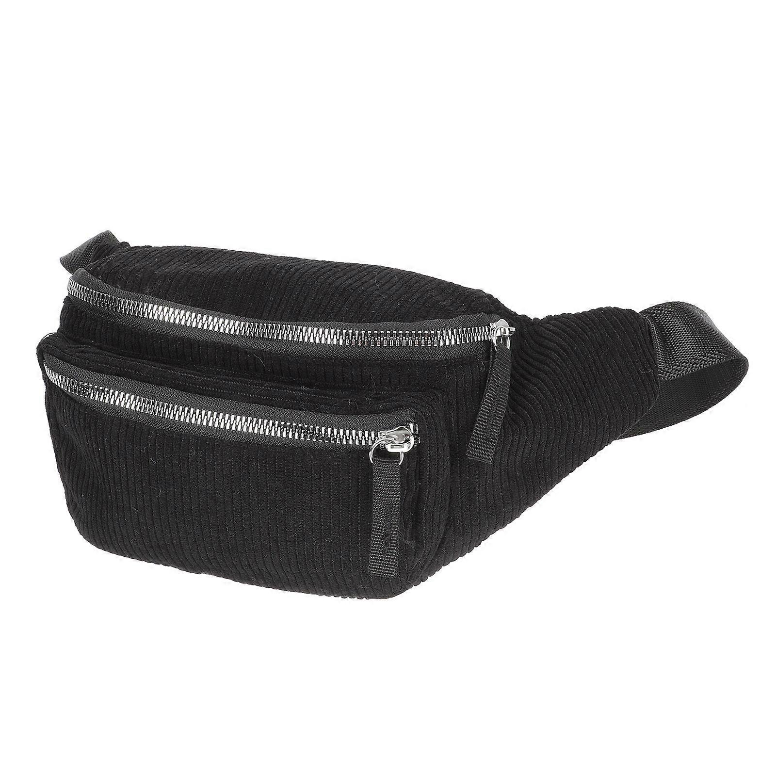 Velour Waist Bag for Storage 5Pcs Black Multi-Function Sports Chest Pouch