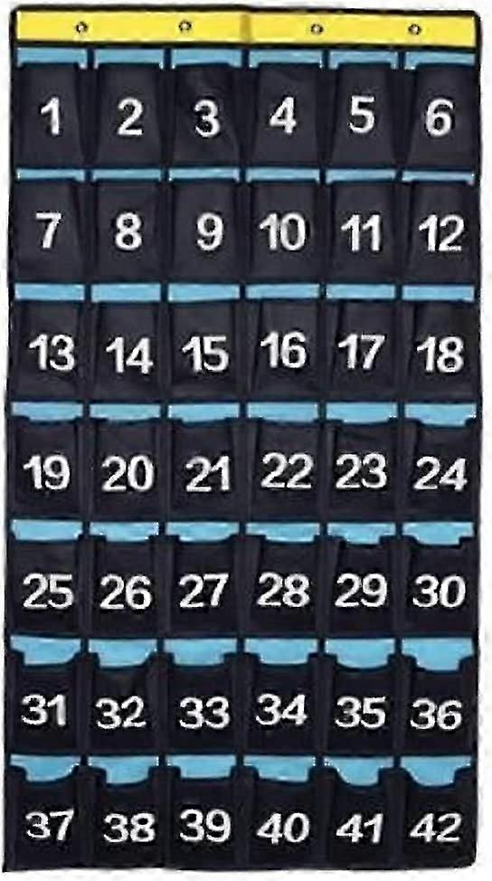 Numbered Organizer Classroom Pocket Chart For Cell Phones(42 Pockets)