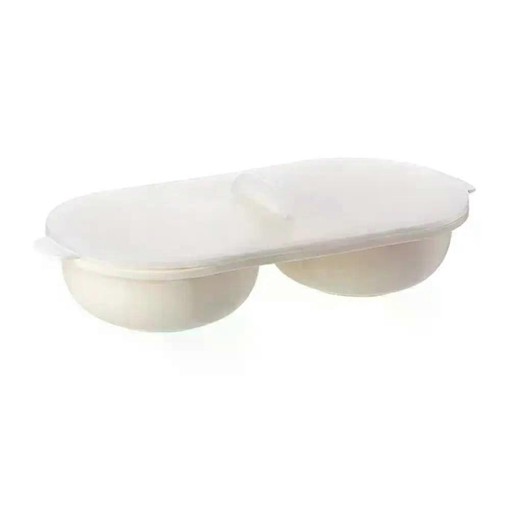 1pc Microwave Eggs Poacher,Double-Cup Egg Boiler,Kitchen Gadget, Hot Spring Egg Mold ,Cooking Tools,Clear Water Lotus Egg Maker