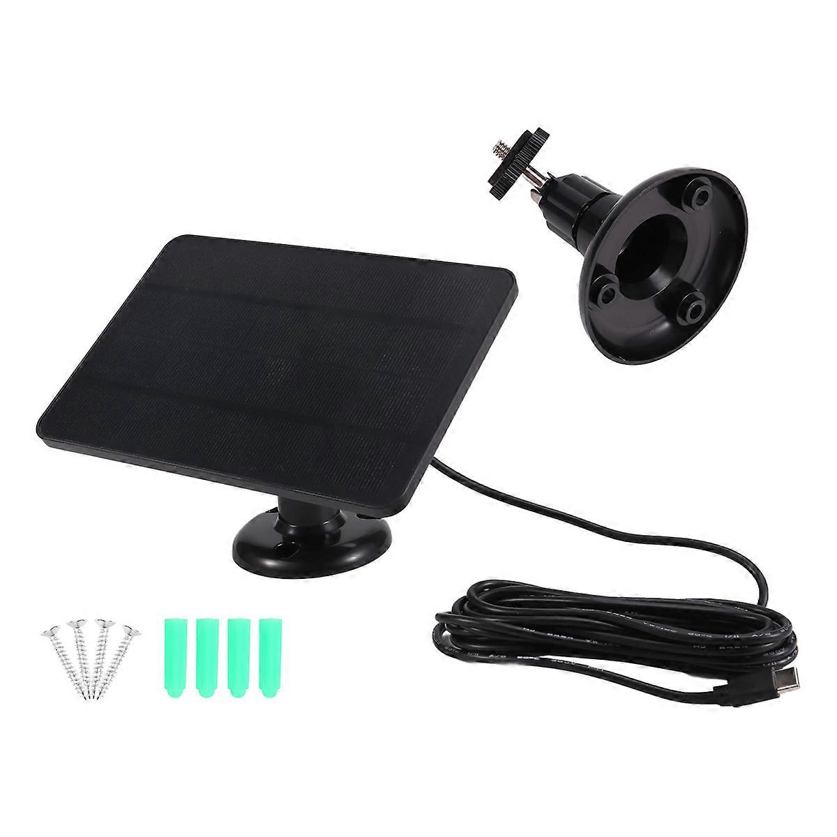 Waterproof 4W Solar Panel for Home Security Camera Black