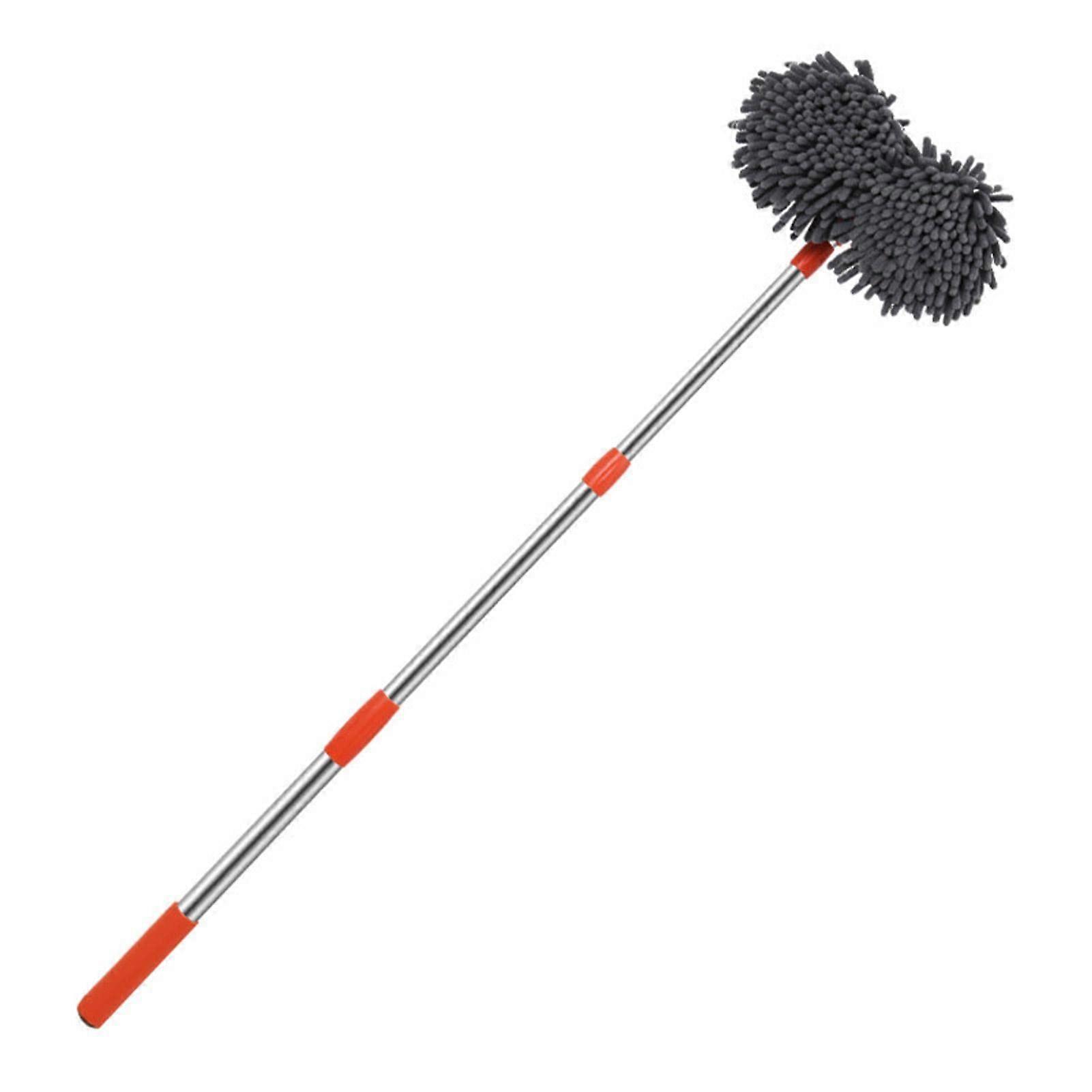 Car Wash Brush Mop Long Handle, 360Degree Rotation Chenille Microfiber, Retractable DoubleLayer NonScratch SUV Mitt