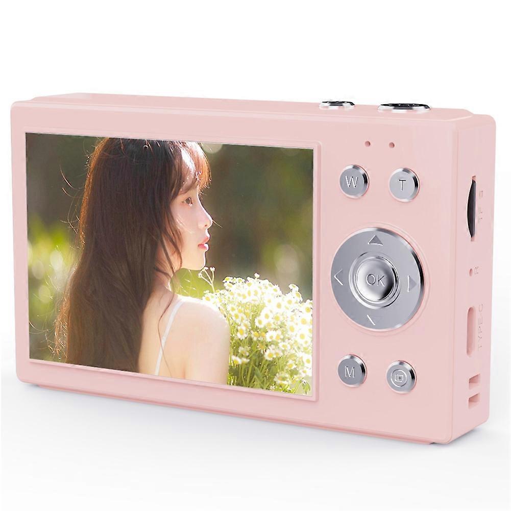 4K CCD Digital Camera 64MP 16X Digital Zoom Wifi Digital Video Camera with 2.8inch Screen 64GB SD Card Pink