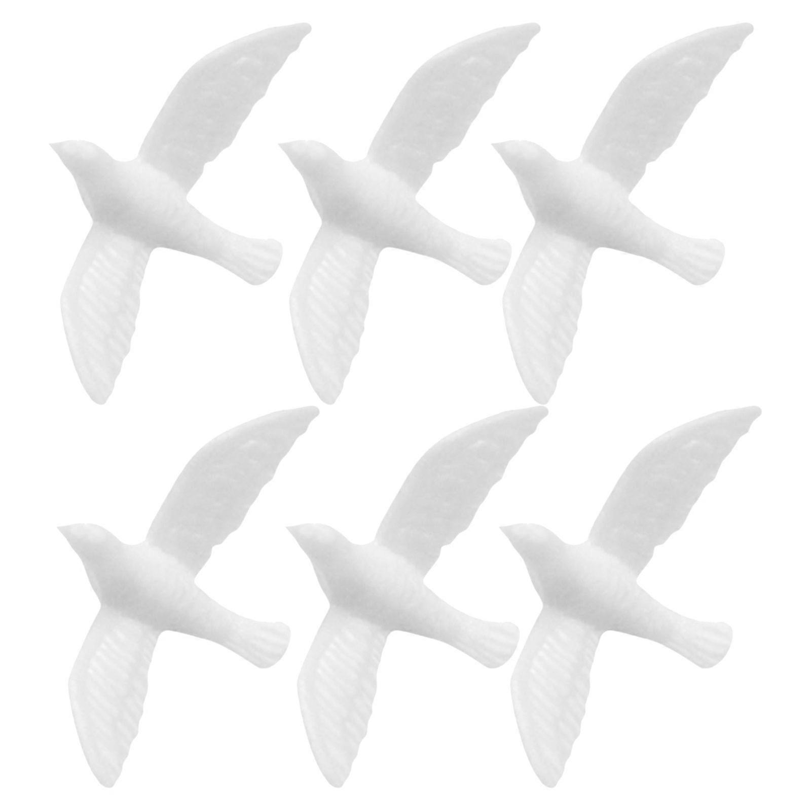 Miniature Resin Birds Figurine White Dove for Display 24Pcs Accessories
