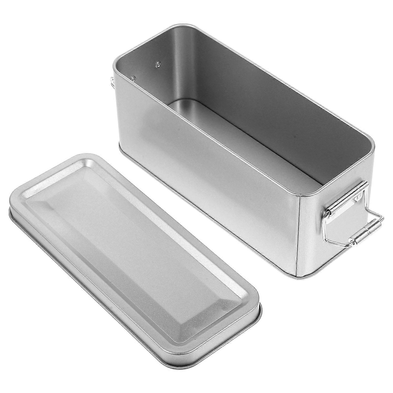 Tinplate Cookie Storage Box for Storage with 5Pcs Silver Metal Containers